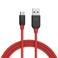 Cable AmpCore BlitzWolf BW-MC4 USB 2.0 Micro USB Male To USB-A Male Red 1m