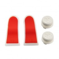 Extended Trigger R2 L2 Red / White & FPS Grips Caps White Skull - PS4 Controller
